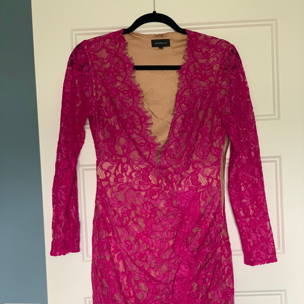 Hot pink lace mini Dress